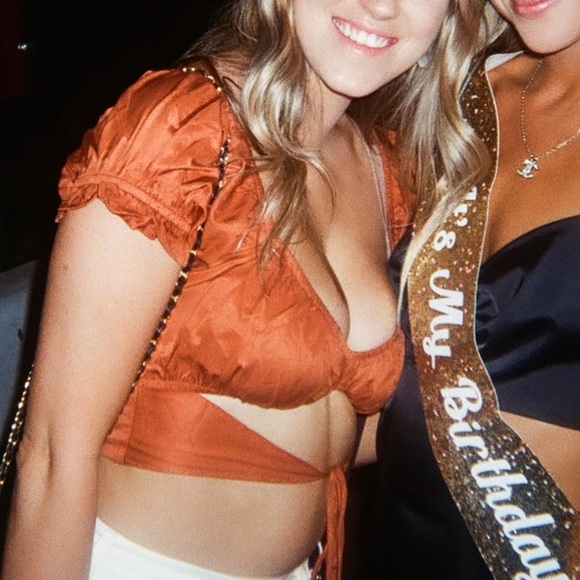 12th Tribe Sarah Ginger Tie Front Top - Picture 5 of 6